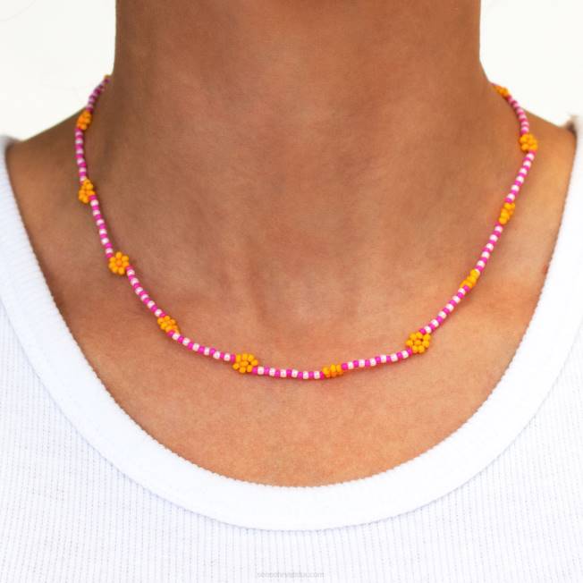 nakit ružičasti lančić s tratinčicama ružičasti Senso 2R4P585